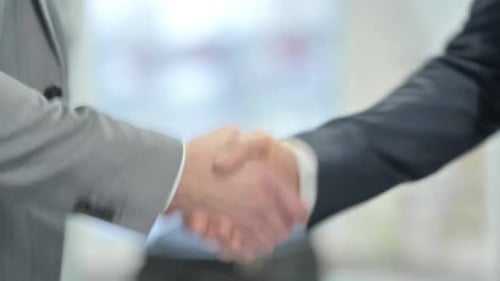 Professional Handshake Demonstrates Corporate Agreement