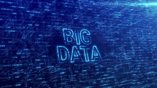 Big-Data-Konzept über blaues futuristisches Technologienetzwerk mit digitalem Cyberspace-Hintergrund HD