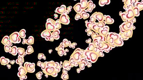 Animated Hearts Particle Flow Romantic Transition