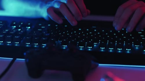 Night Freelancer Computer Gaming Typing Keyboard