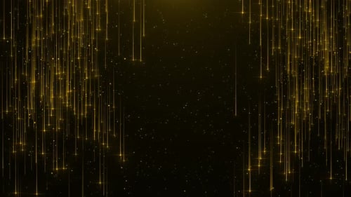 Elegant Golden Particles Falling Light Streaks Celebration Background