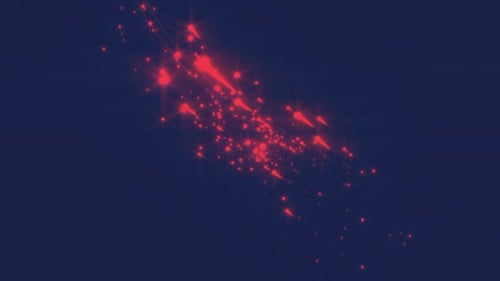 Red Glowing Stars Flying Animation