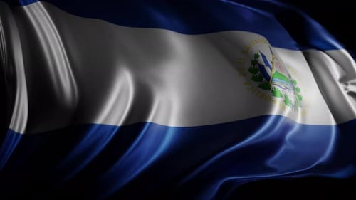 Realistic Waving Flag of El Salvador Animation