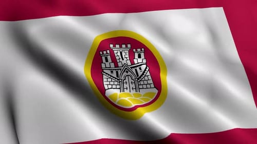 Realistic Waving Flag with Heraldic Emblem Animation