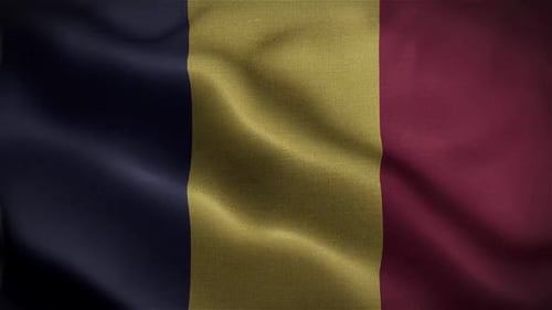 Waving Flag of Chad with Realistic Fabric Texture