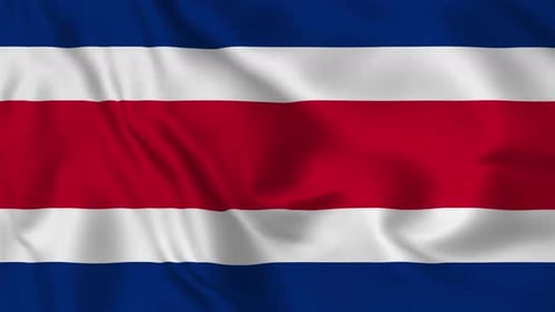 Costa Rican Flag Waving Seamlessly Loopable Animation