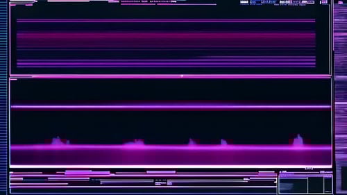 Retro Glitch Digital Data Display UI with Soundwave