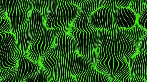 Curve lines wave dots motion futuristic loop movement on isolated black background
