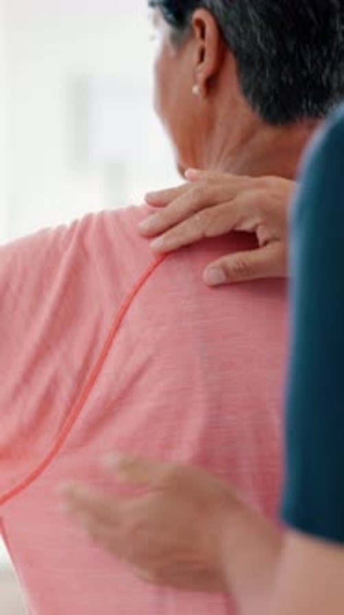 Physiotherapy, hands and massage for back pain, healthcare service and physical therapy in clinic