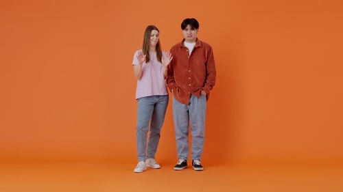 Lady and Asian Guy Rejecting Proposal in Orange Premise