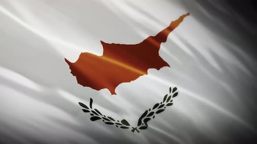 Cyprus National Flag Waving Loop Motion Background
