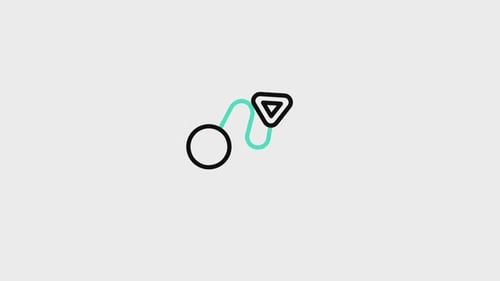 Animated Line Connecting Abstract Geometric Shapes