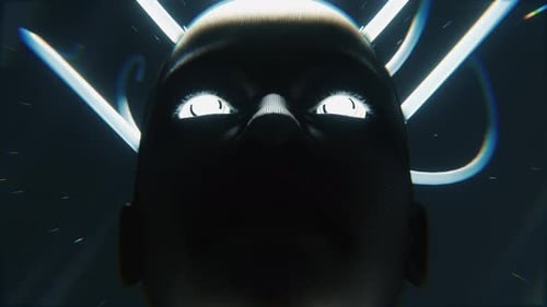 Futuristic Digital Human Head Reveal