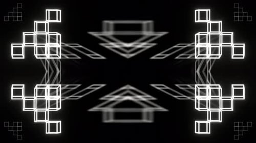 White And Orange Cyber Symmetry Kaleidoscopic Pattern Background Vj Loop In 4K
