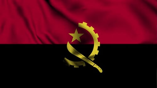 Waving Flag of Angola Animated Background