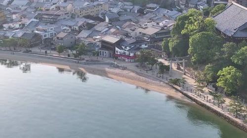 Miyajima Island town center + hotels - Hiroshima, Japan