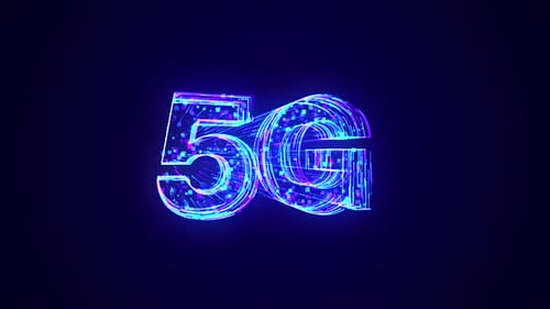 Texto 5G sendo construído usando linhas