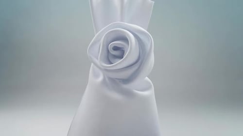 White Cloth Twisting And Unfolding