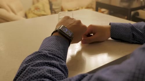 Close Up of Watch Displaying Digital Map