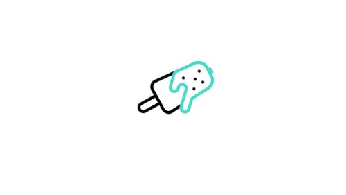 Animated Melting Popsicle Line Icon