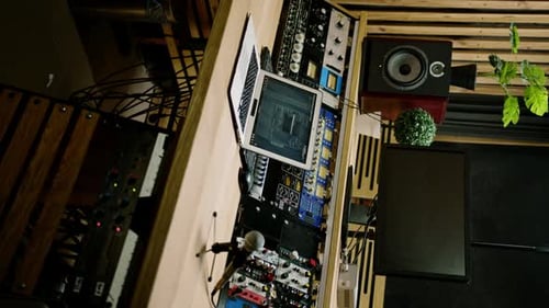 Recording Studio Control Panel Mixer with Equalizer Fader Buttons for Broadcast Song Recording