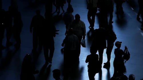 Crowds of Business People Walking in the City Crossing Urban Street