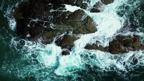 Vitality of Green Energy Sea and Clear Ocean Water Top View Colorful Waters of the Ocean Swirl