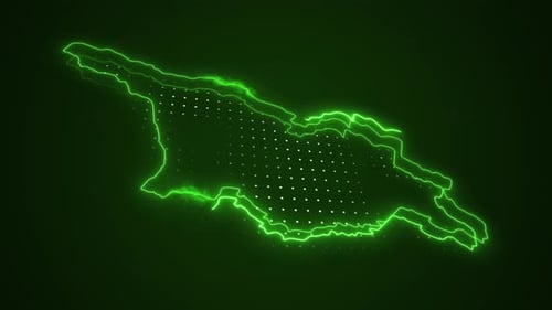 Animated Neon Glow Outline Abstract Shape Digital Background