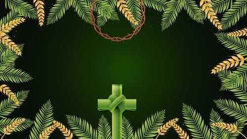 Palm Sunday Frame Grüner Hintergrund