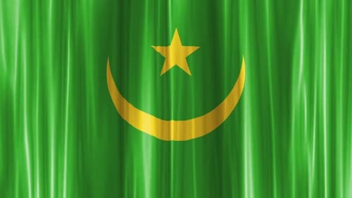 Mauritania Flag Waving Animated Background