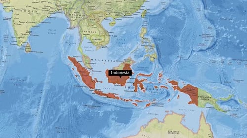 Animated Map Highlight of Indonesia for Travel and Education