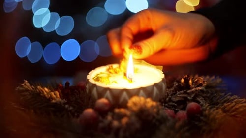 The Wooden Wick of the Soy Candle Crackles and Emits Rays