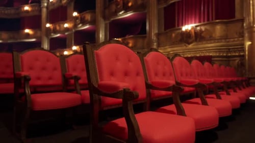 Elegant Red Seating in a Historic Opera House Auditorium