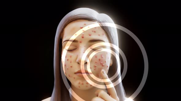 3D Animated Face with Acne Condition and Skin Healing Process ...