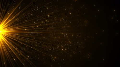 Golden Particles Awards Particle light spot flashing award party stage background.