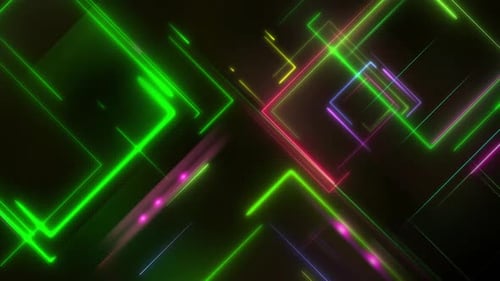 Dynamic Glowing Neon Geometric Lines Abstract Background