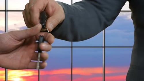 Adult Men Pass Car Key