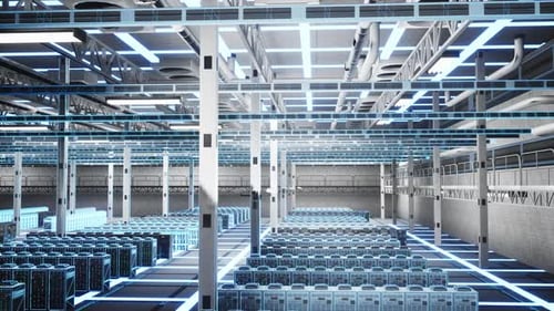 Futuristic Technology Innovation and High Tech Server Farm Computing