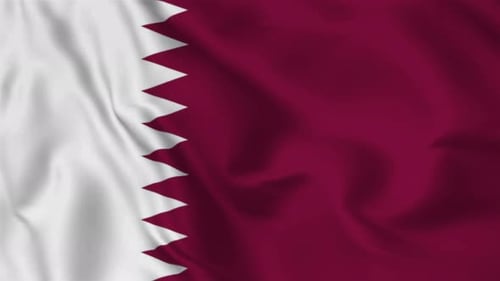 Realistic Qatar National Flag Waving Animation