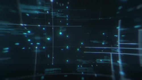 Digital Blue Abstract Information Technology Screen Background Loop