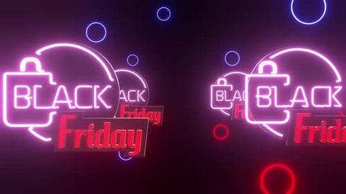 Neon Black Friday Shopping Bag Promotion Title