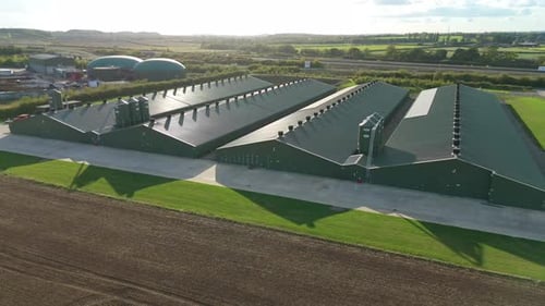 Aerial View of Modern Agricultural Complex