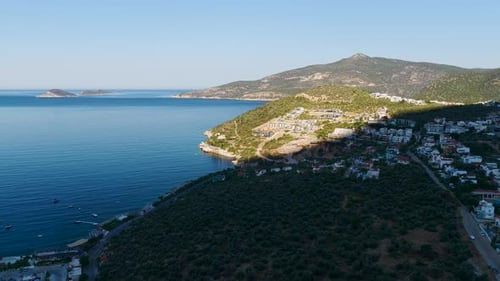 Aerial Video of Morning Light Across Town and Ocean View