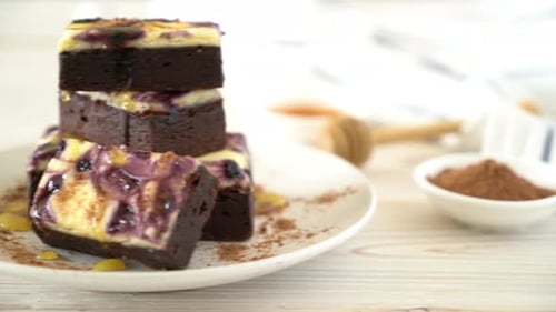 Delicious Dessert Brownies on a Plate