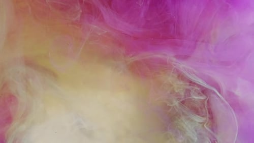 Abstract Yellow and Pink Plumes Swirling Slowly