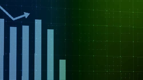 Negative Business Graph Report Animation Green Blue Gradient