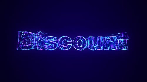Futuristic Neon Discount Word Reveal Animation