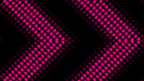 Dynamic neon hearts pulsate, creating a vibrant, energetic visual flow.