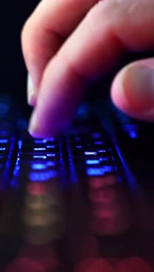 Typing Glowing Keyboard Vertical Background Internet Computer Technologies Communication