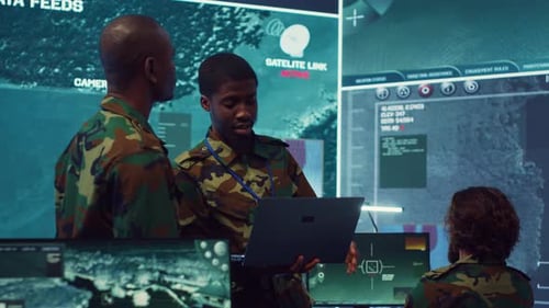 Army Commanders Overseeing Field Operations with Real Time Data